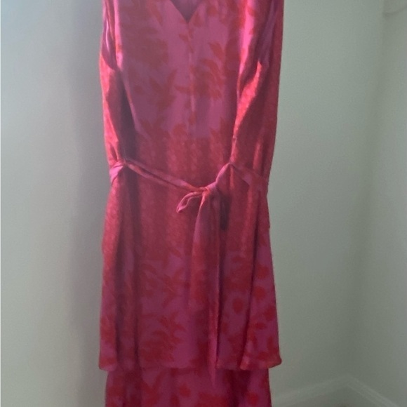 Sam Edelman Pink & Coral Ruffle Midi Dress Size 3x - Picture 8 of 12